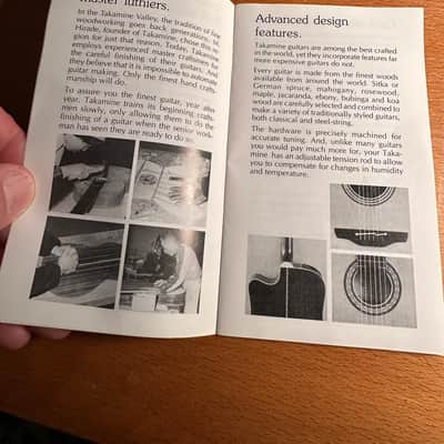 Vintage 1991 Takamine Acoustic Guitar Owner's Manual image 4