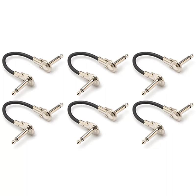 Hosa IRG-600.5 1/4" TS Male Angled to Same Guitar Patch Cables - 6' (6-Pack) image 1