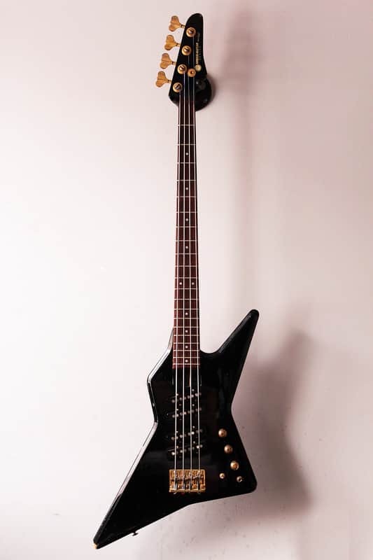 Rare extreme vintage japan metal Greco Explorer bass 1985 black image 1