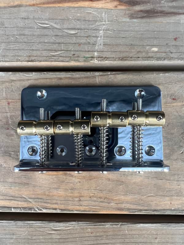 Tricked Out Guitar Bass Bridge Slotted Brass Saddles    [DN2] image 1