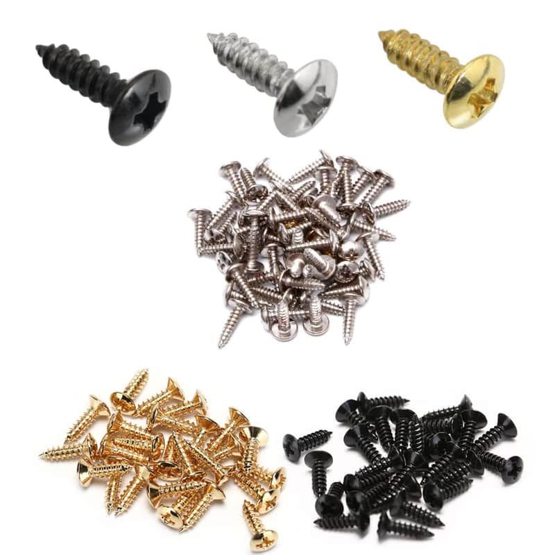 60 Pack Electric Guitar Pickguard Screws Bass Pick Guard Mounting Screw Hardware for Fender Strat ST Tele TL Stratocaster Gibson LP Les Paul SG PB Jazz J Bass Control Plate Precision P Bass image 1