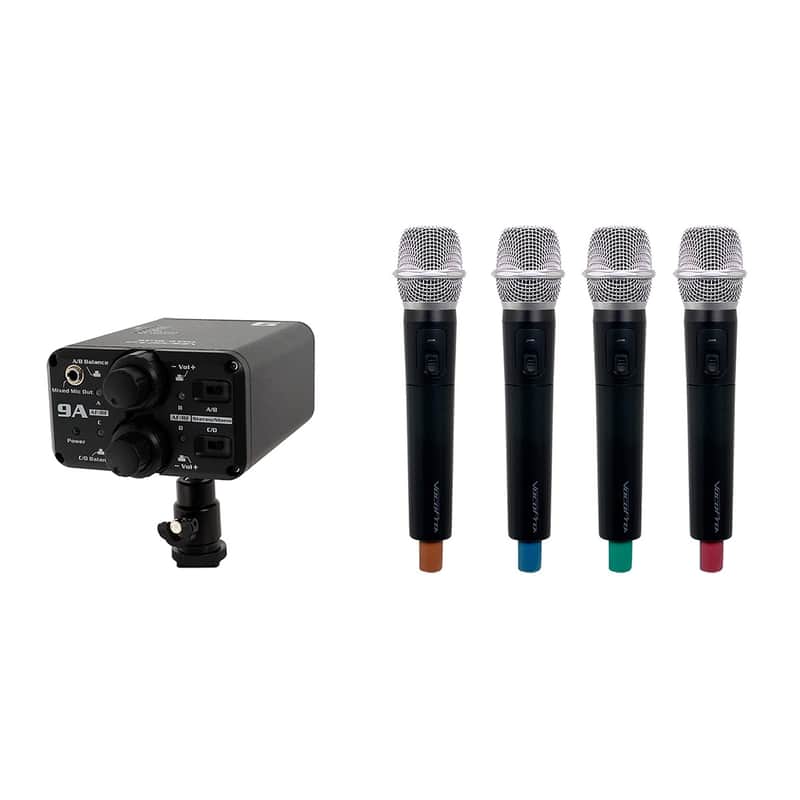 VocoPro - Portable Quad Handheld Field/Camera-Mountable Wireless Microphone System. (VCOFIELD-Quad-H1) image 1