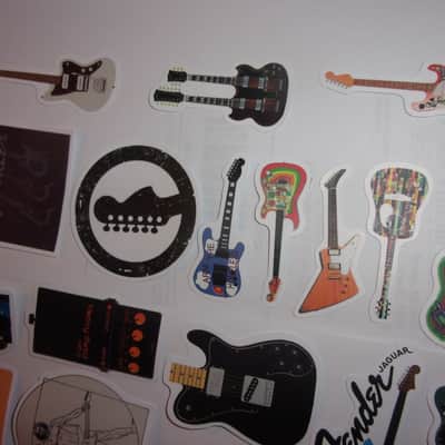 OOP Huge Lot of 52 mini Guitar Decals / Stickers Case Candy Strat Tele Jaguar P Jazz Bass scrap book image 10