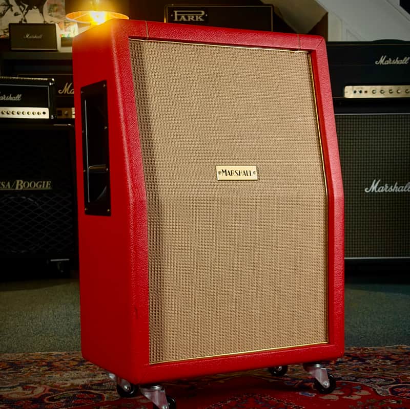 Marshall Studio Vintage SV212 140-Watt 2x12" Design Store Speaker Cabinet 2023 - Red & Basketweave image 1
