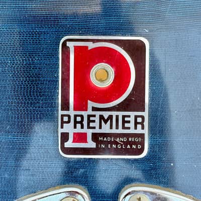 Vintage Premier 1960's 20" Bass Drum Blue for Drum Set Kick Kit image 11