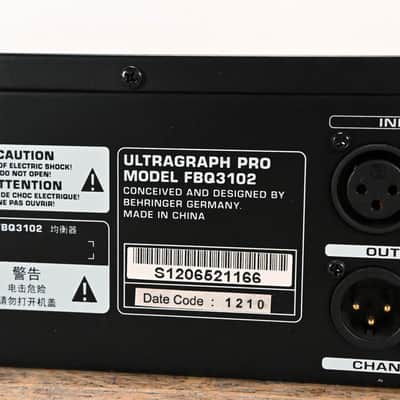 Behringer ULTRAGRAPH PRO FBQ3102 Dual 31-Band Graphic Equalizer CG01NNK image 12