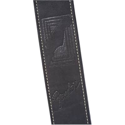 Fender Monogrammed Leather Gurt BK Black - Strap for Guitars image 2