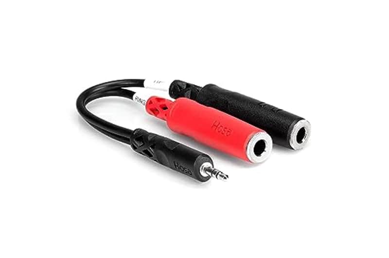Hosa YMP-137 3.5mm TRS to Dual 1/4-Inch TS Female Stereo Breakout Cable image 1