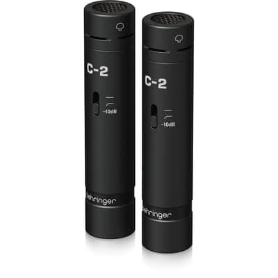 Behringer C-2 Dark Edition Matched Studio Condenser Microphones, Black, Pair image 3