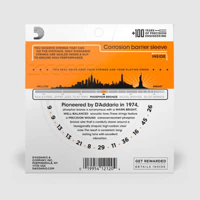 D'Addario EJ41 12-String Extra Light Phosphor Bronze Acoustic Guitar Strings 9-45 image 2