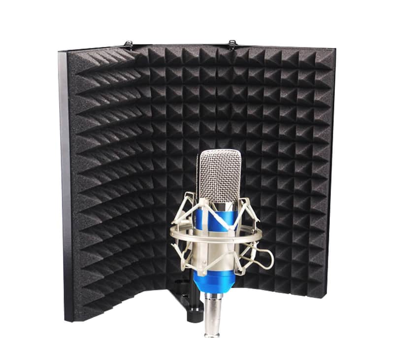 3 Panel Foldable Studio Microphone Isolation Shield image 1