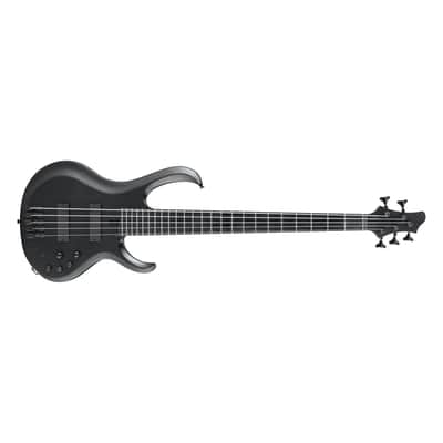 Ibanez BTB625EX Iron Label 5-String Bass w/ Bartolini Pickups - Black Flat image 3