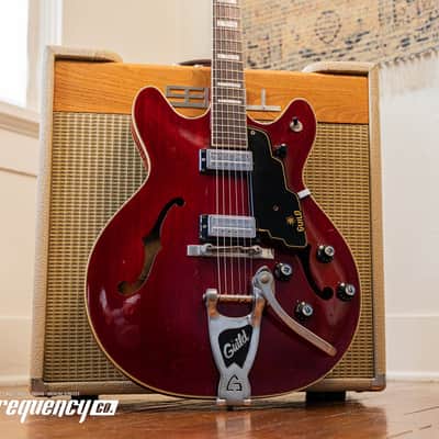 Guild Starfire V in Cherry Red with Rare Mahogany Body - 1965 image 2