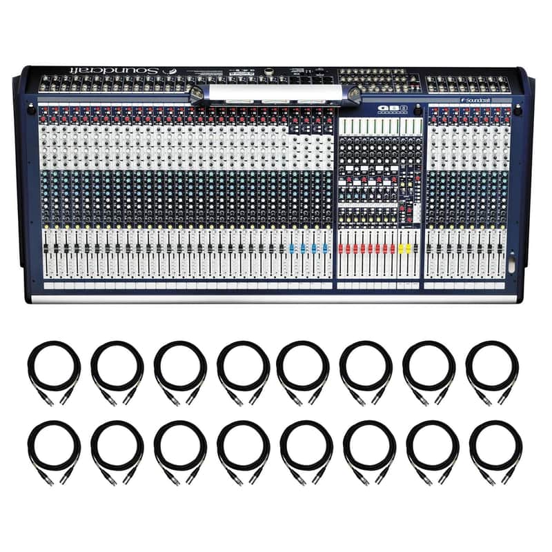 Soundcraft GB8 32-Channel Analog Mixing Console w/ 16 Mogami XLR Cables Bundle image 1
