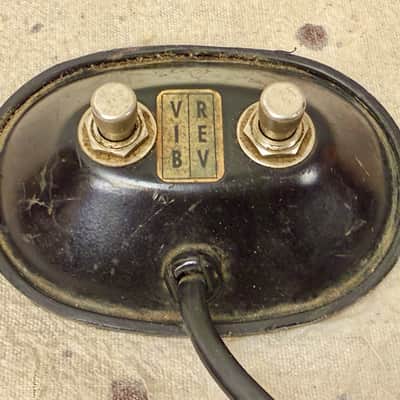 Vintage 1960's Fender Black Panel Guitar Amplifier Footswitch Reverb-Vibrato RCA image 3