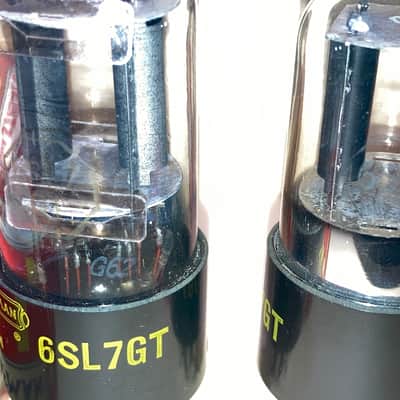 1960's RCA Marked Heintz and Kaufman 6SL7GT ECC35 Tubes - Matched Pair, NOS/NIB, Tested, Matched Codes image 2