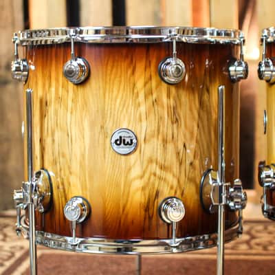 DW Collector's Maple 333 Burnt Toast Burst over Vertical Olive Ash Drum Set - 22,10,12,14,16 - SO#1362406 image 7