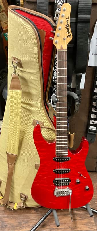 Washburn Mercury MG120 - Trans Red Elecrtric Guitar w/Bag | Reverb