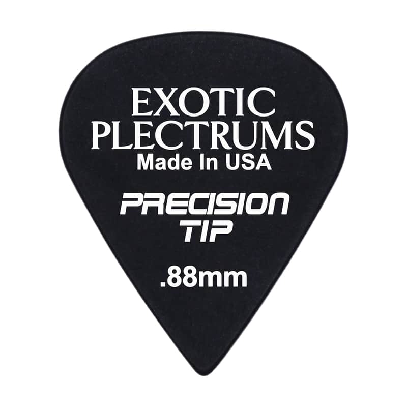 Exotic Plectrums Delrin Black Guitar Or Bass Pick - 0.88 mm Medium Heavy Gauge - Premium Made In USA - Extra Sharp 351 Precision Tip Shape - 50 Pack image 1