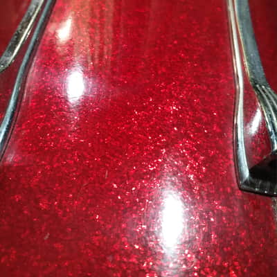 Ludwig Vintage Marching snare red sparkle 15 incher image 5