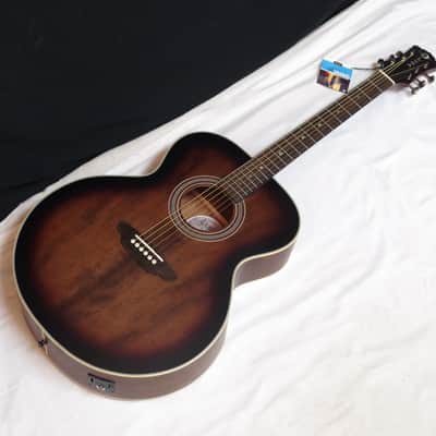 Luna Artist Vintage Jumbo distressed acoustic electric guitar NEW w/ Hard Case image 3