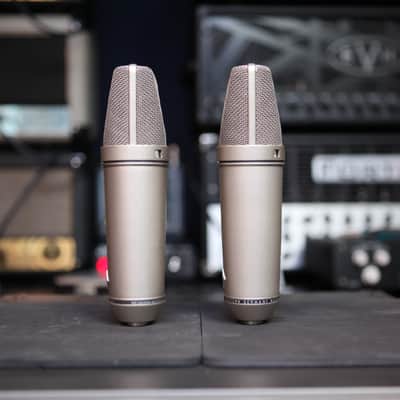 Vintage Neumann U87 Large Diaphragm Multipattern Condenser Microphone Pair 1972 - 1973 - Nickel image 2