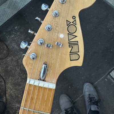 Univox U1850 Ripper S-style Guitar - MIJ Made In Japan 1970s - White image 16