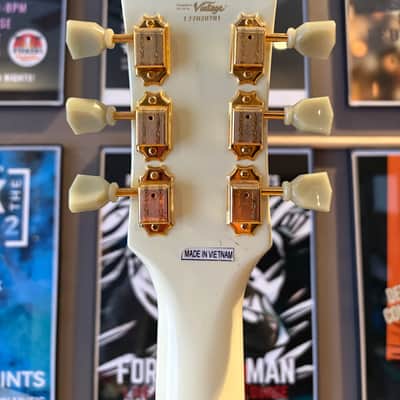 Vintage VS6-VW Reissued Series Double Cut with Gold Hardware 2010s - Vintage White image 10