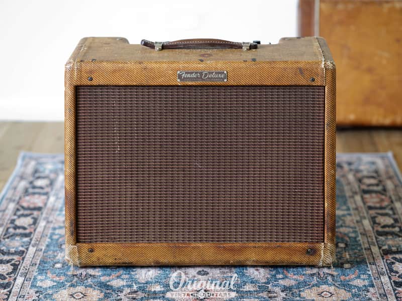Tweed 1960 Fender Deluxe 5E3 Narrow Panel Amplifier with cover & original transformers image 1
