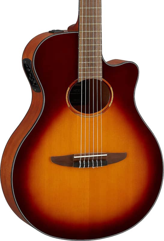 Yamaha NTX1 Thinline Acoustic-Electric Classical Guitar, Solid Spruce Top, Brown Sunburst image 1
