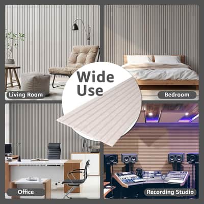 10 Pack Acoustic Panels, 48" X 12" X 0.35" Soundproof Wall Panels, Self Adhesive High Density Sound Absorbing Acoustic Treatment For Recording Studio, Office, Light Camel image 6