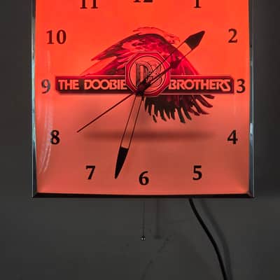 The Doobie Brothers Record Shop Style Light-Up Clock Killer Cool Man Cave/Garage Item Color Changing image 3