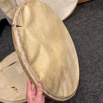 Grouping of Vintage Slingerland Calfskin Heads Pairs of 16", 22", 28" (Rm3) image 7