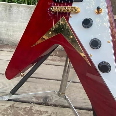 Hamer Vector Korina Flying V GVKS Brazilian Rosewood 2005 Cherry Transparent image 4