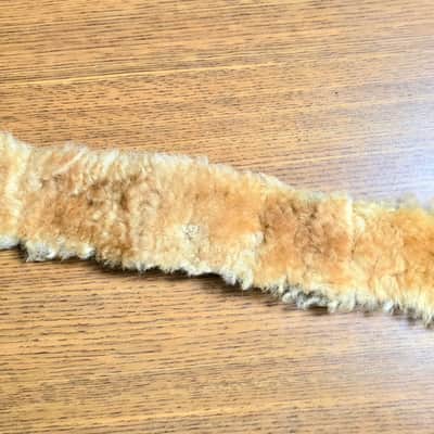 Onori LEATHER AND FUR GUITAR STRAP 2010s - DARK BROWN LEATHER AND TAN FUR image 9
