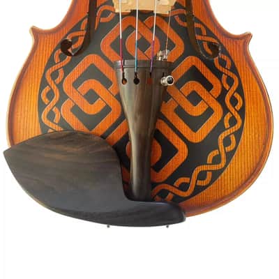 Celtic Style Violin Outfit 4/4 | Hand-Carved Maple & Spruce with Swarovski Crystals, Bow, Rosin, Case & Hygrometer image 2