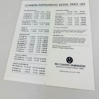Martin Instruments Retail Price List – “1833–1983” Edition 1982 image 3