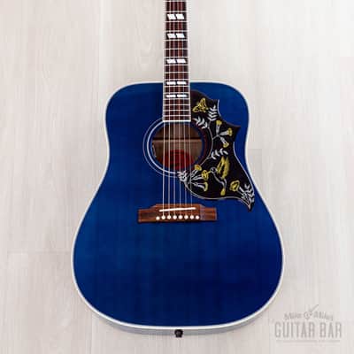2022 Gibson Custom Shop Hummingbird Acoustic Electric Guitar Viper Blue Quilted Maple, Near-Mint w/ Case image 2