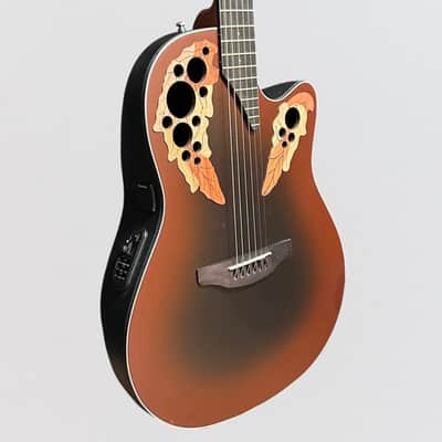 Ovation CE44-RRB-G Celebrity Elite Mid-Depth Acoustic-Electric Guitar - Reverse Red Burst image 2