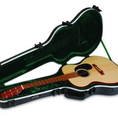 SKB Cases 000-Size Acoustic Shaped Guitar Hardshell Case with Full-Length Neck Support, TSA Latch, Over-Molded Handle, and Accessories Compartment image 3