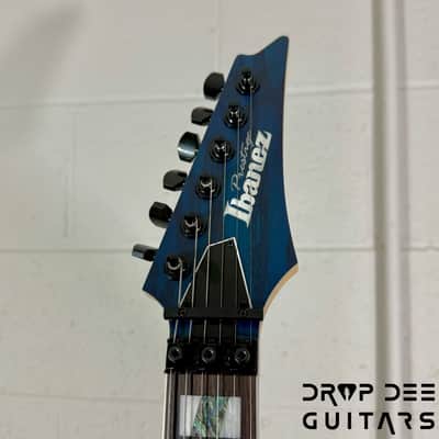 Ibanez Prestige RG653DX Electric Guitar w/ Case - Transparent Deep Blue Flat image 10