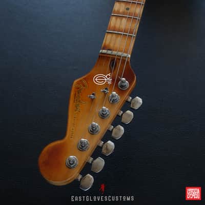 Fender Stratocaster 50th Anniversary Pelham Blue/Amber Paisley Made in USA Heavy Aged Relic image 21