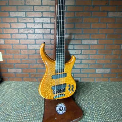 Alembic Orion 5-String SHORT SCALE, Lacewood with Blackened Brass Hardware image 2