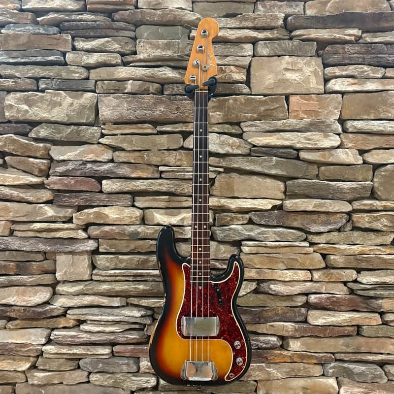 Fender Precision Bass 1966 - Sunburst w/ Non-Original Chipboard Case image 1