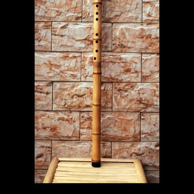 Long-Xiao Flute-Yellow Bamboo– Concert-Tuned Key E/D/C/B (Lowest Note), 8 Holes, 3 Piece - Finish with Lacquer Protection Inside, Xiao's tail is covered with buffalo horns image 5