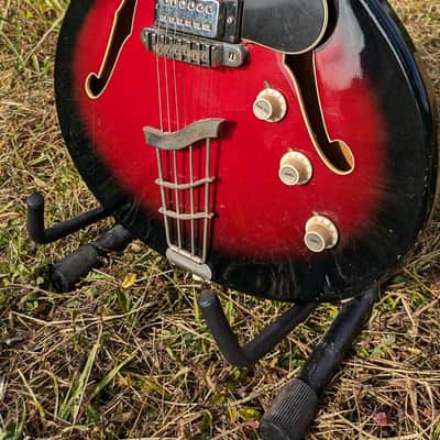 Hofner Verythin 4600 E2 1968 - Black Red sunburst image 4