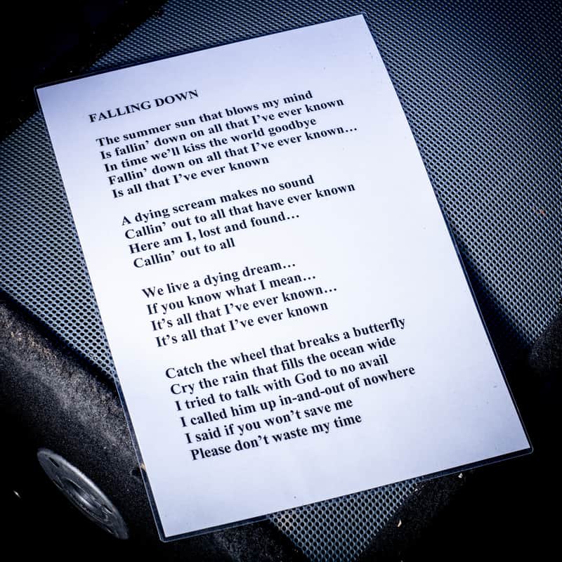 Oasis Falling Down Laminated A3 Lyrics 2000s image 1