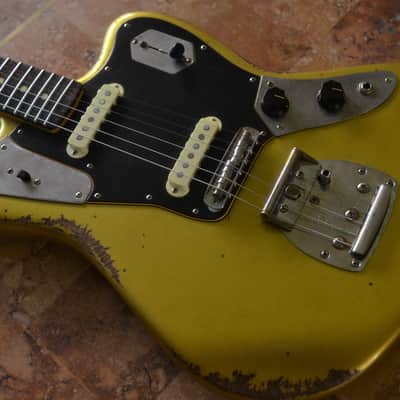 American Fender Jaguar Custom Relic Gold Sparkle image 21
