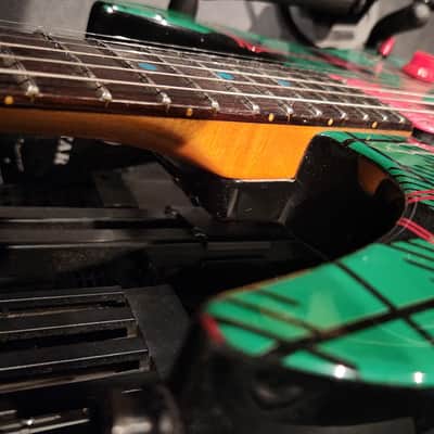 Yamaha Blues Saraceno signature SUPER RARE mid-90s Japan Green Red Plaid Limited Electric Guitar Poison image 3