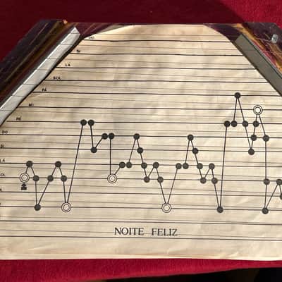 Artur Dantas & João Moreira Citara Mini Harpa | Vintage 15-String Lap Harp 1970s - Striped Maroon - With Sheet Music image 12